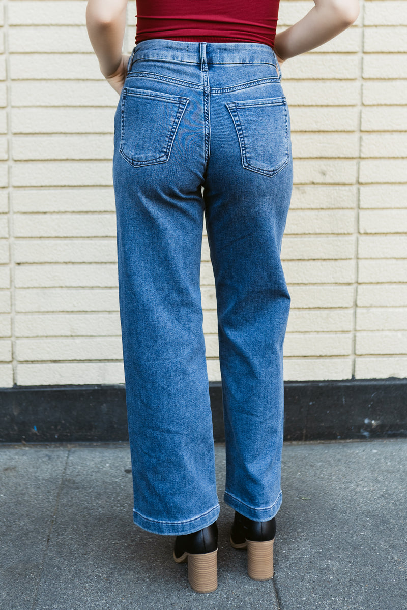 Slim Wide Leg Sweat Jean