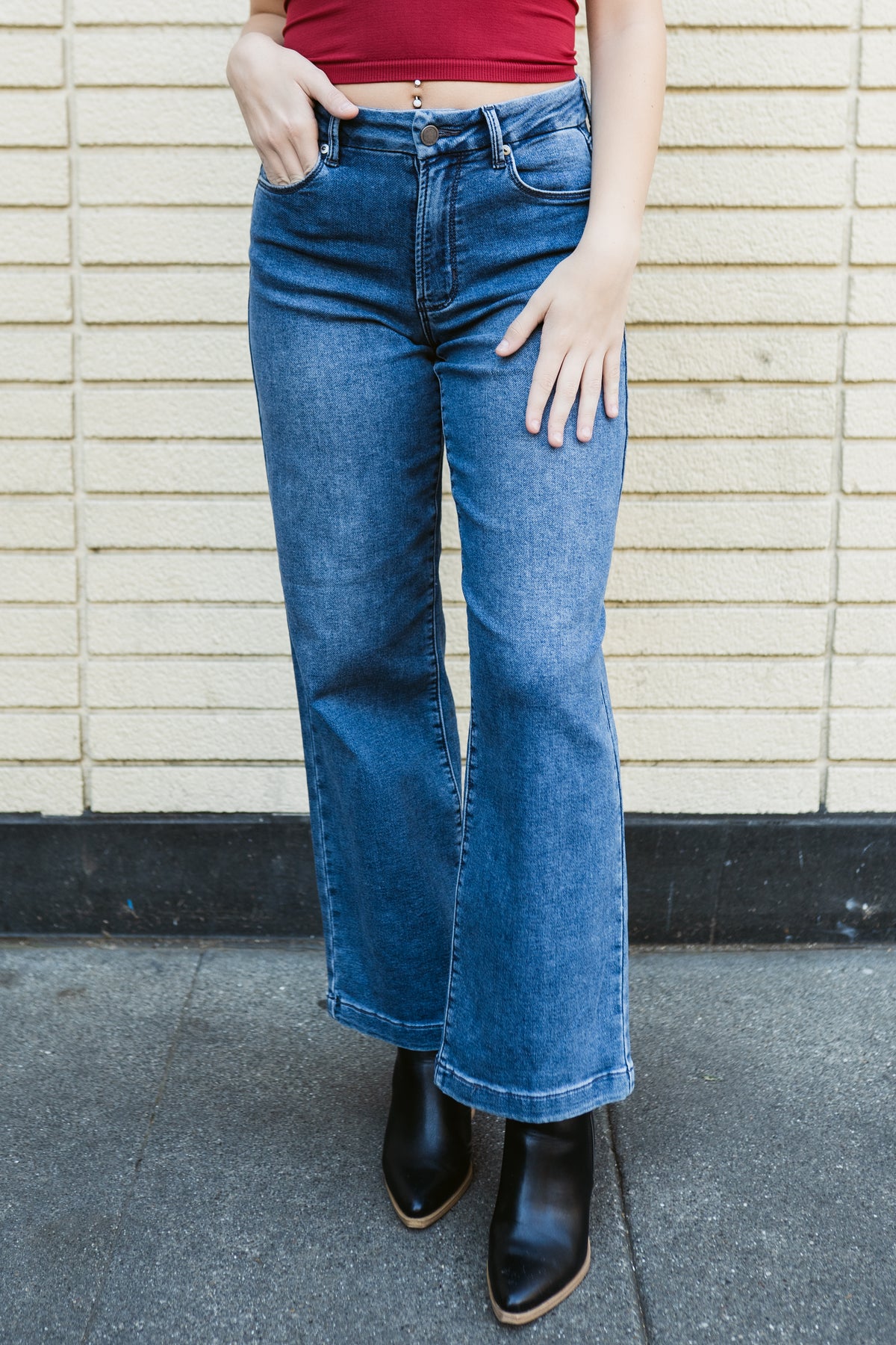 Slim Wide Leg Sweat Jean