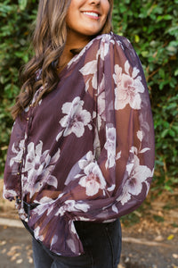 Anna Long Sleeve Ruffled Button Front Blouse
