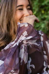 Anna Long Sleeve Ruffled Button Front Blouse