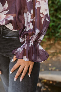 Anna Long Sleeve Ruffled Button Front Blouse