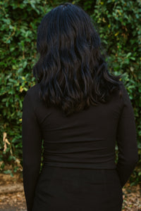 Athletic Ribbed Mock Neck Long Sleeve