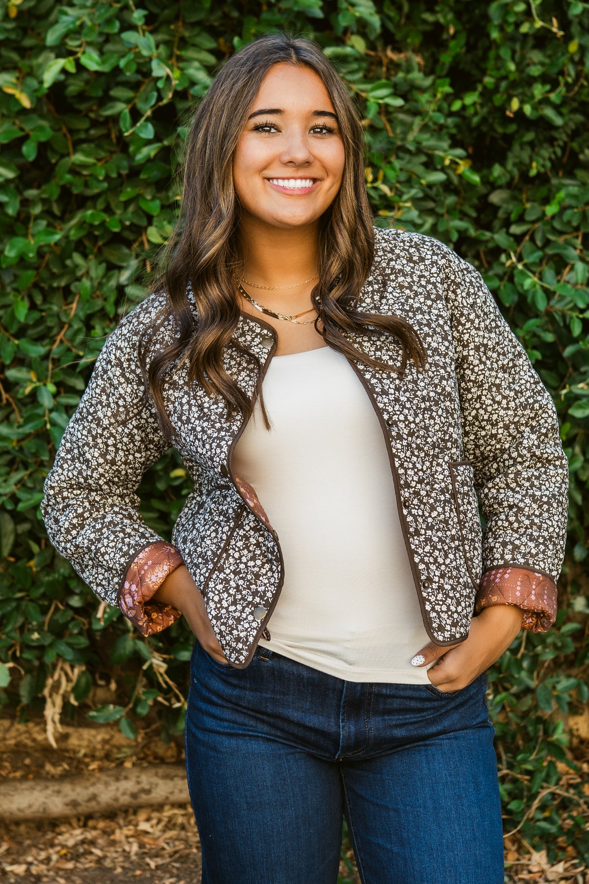 Verna Floral Reversible Quilted Jacket