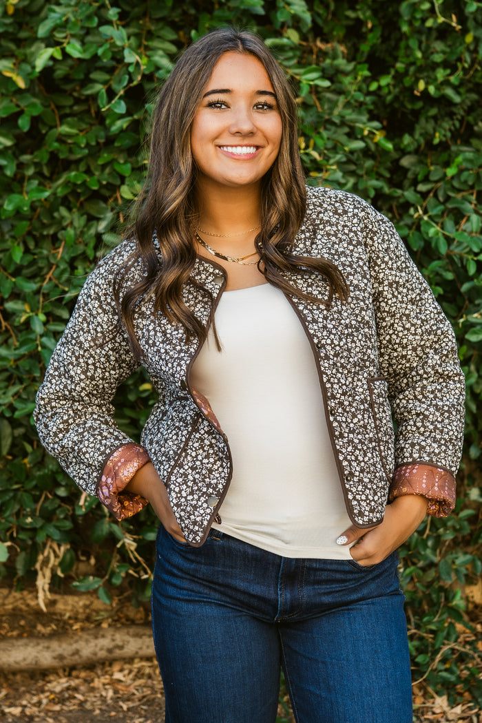 Verna Floral Reversible Quilted Jacket