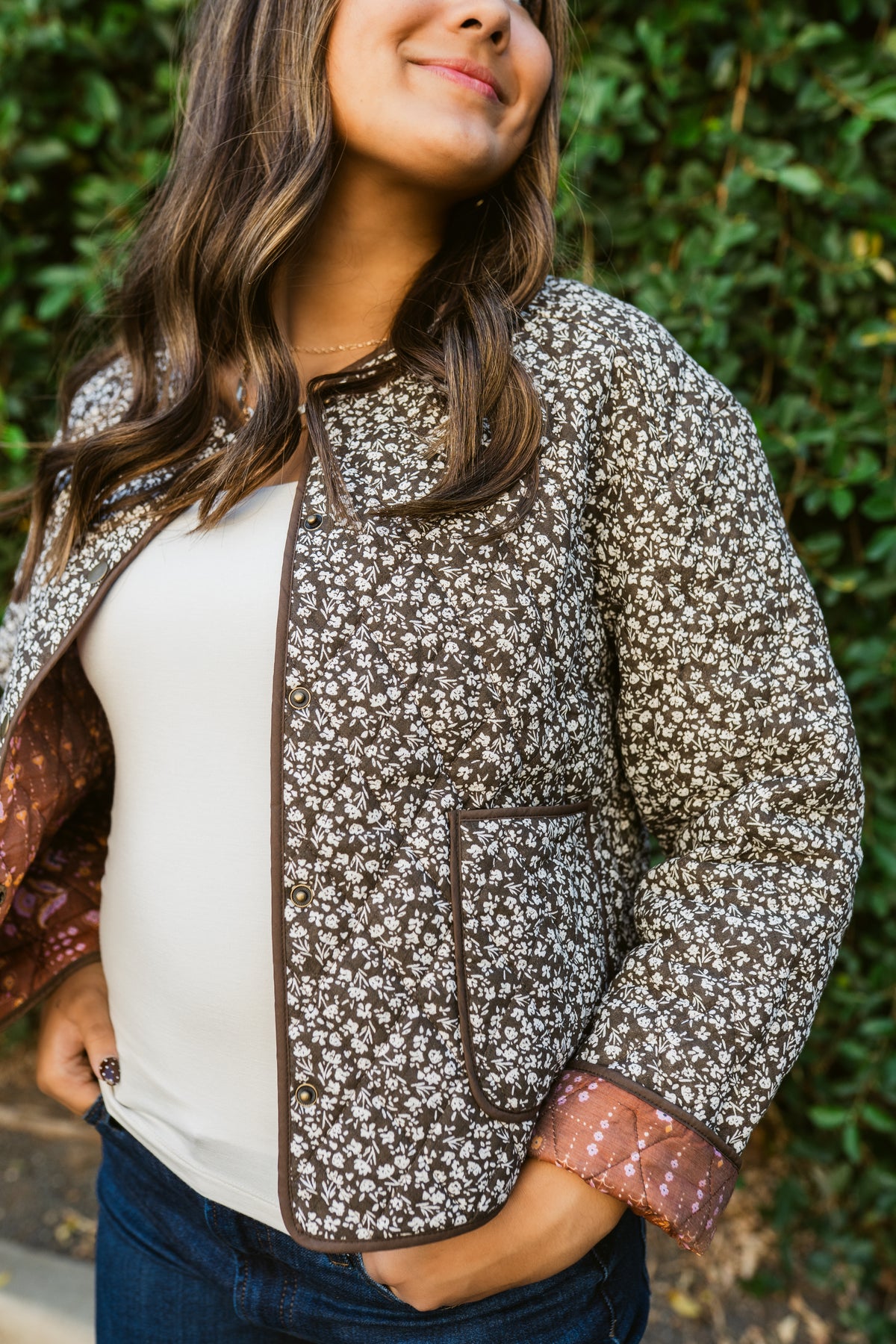 Verna Floral Reversible Quilted Jacket