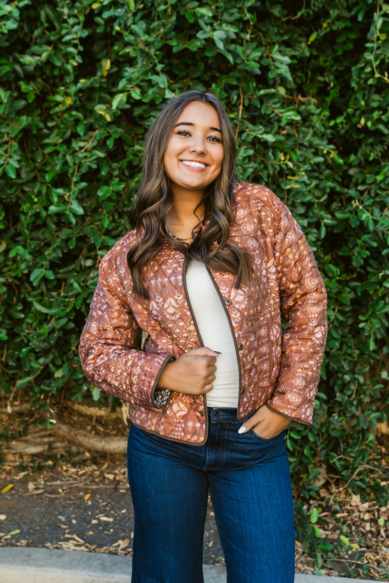 Verna Floral Reversible Quilted Jacket