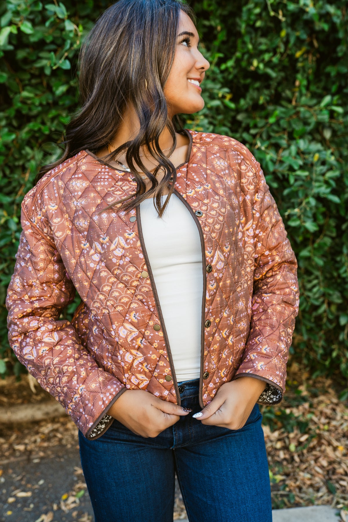 Verna Floral Reversible Quilted Jacket
