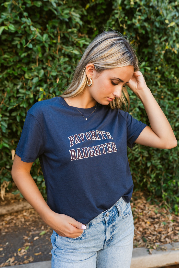 Favorite Daughter Cropped Collegiate Short Sleeve Tee