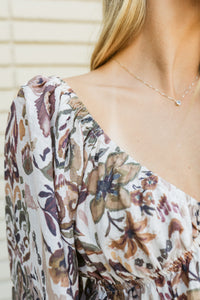 Harvest Moon V-Neck Long Sleeve Flutter Top