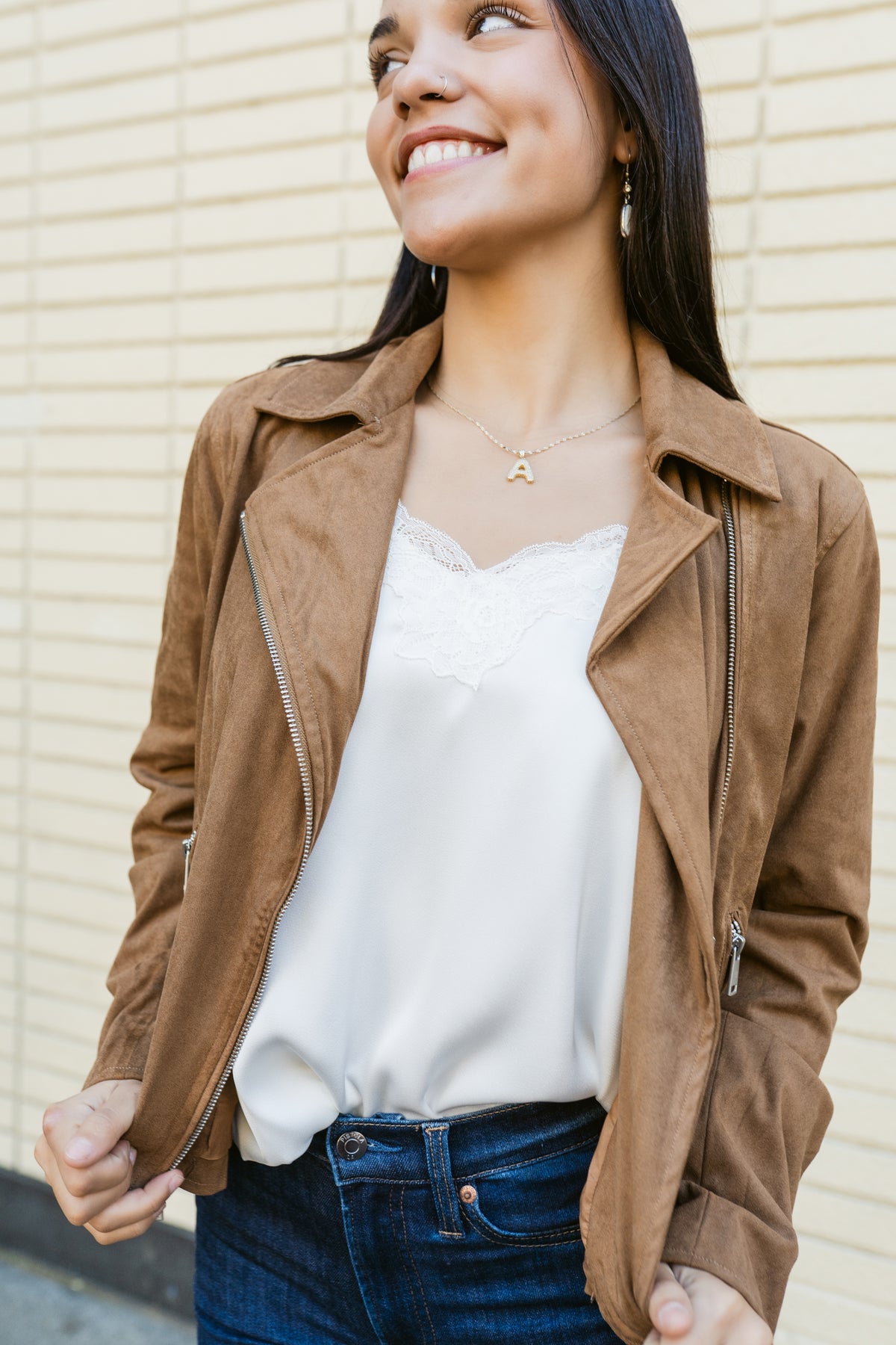 Autumn Avenue Faux Suede Moto Jacket