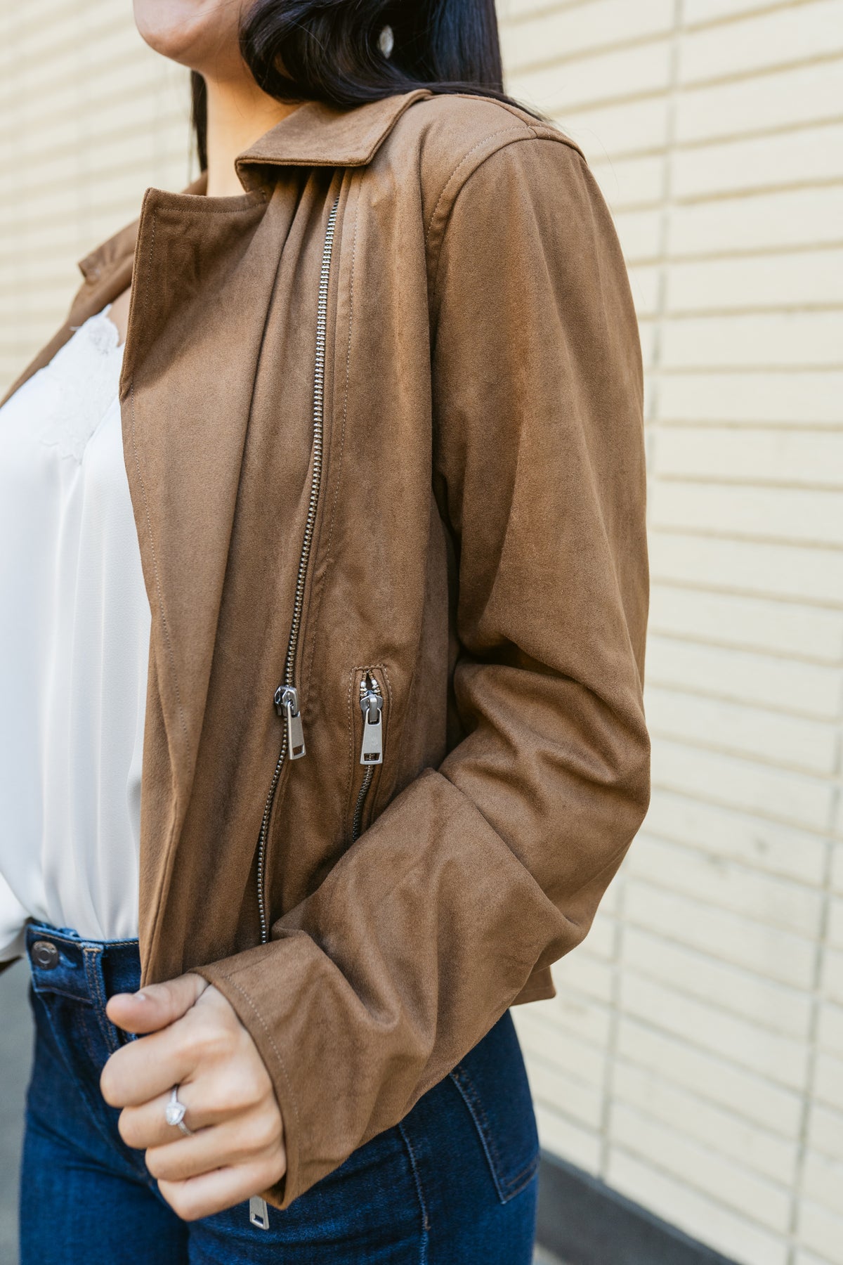 Autumn Avenue Faux Suede Moto Jacket