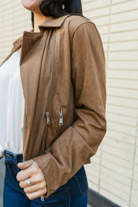 Autumn Avenue Faux Suede Moto Jacket