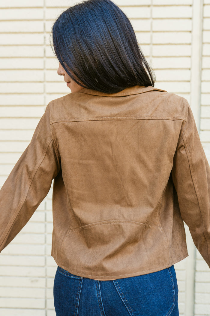 Autumn Avenue Faux Suede Moto Jacket