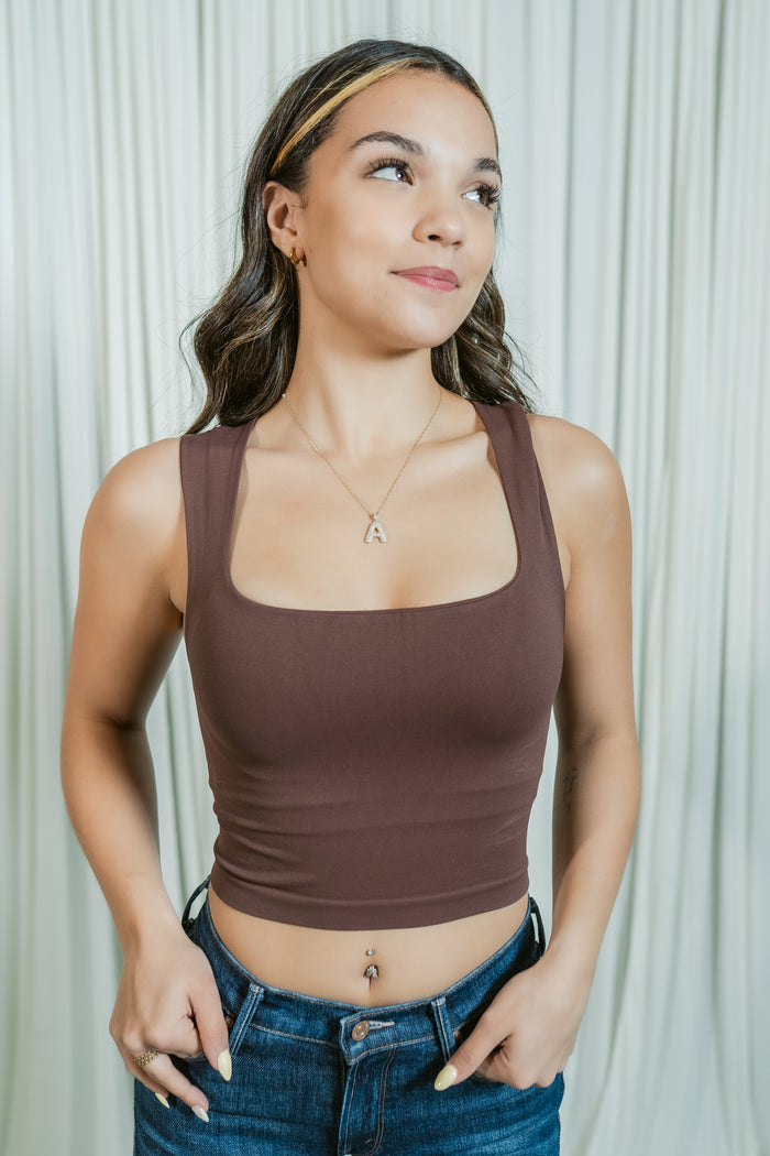 Clean Line Square Neck Top