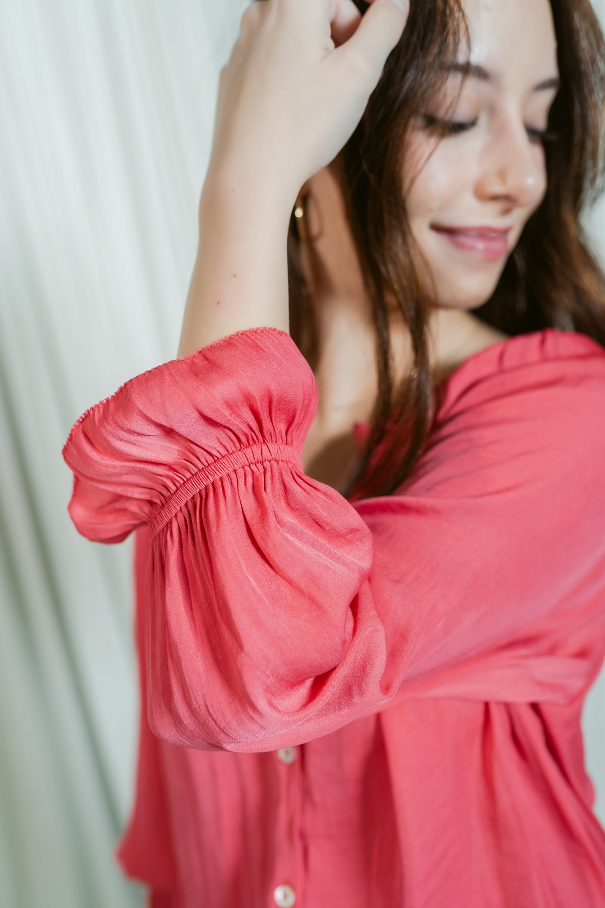 The Perfect Pink V-Neck Button Down