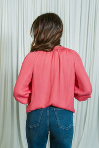 The Perfect Pink V-Neck Button Down