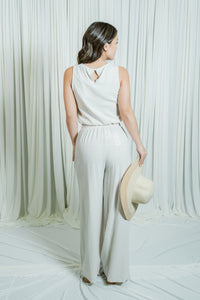 Seabreeze Elastic Waist Linen Pants W/ Pockets