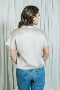 Celeste Crinkle Drop Shoulder Blouse