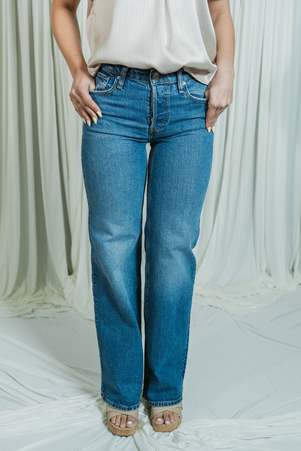 Rosie's Vintage Button Fly Wide Leg