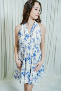 Halter Smocked Back Mini Dress