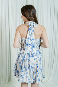 Halter Smocked Back Mini Dress