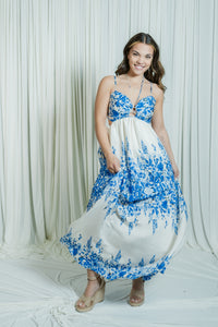 Sophie in Greece Tie Back Maxi Dress