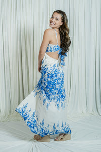 Sophie in Greece Tie Back Maxi Dress