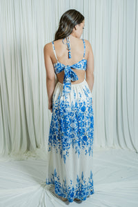 Sophie in Greece Tie Back Maxi Dress