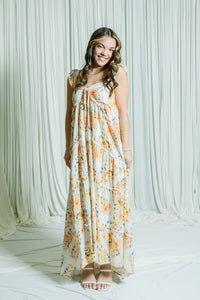 Marigold Muse Ruffle Sleeve Tiered Hi-Low Ruffle Maxi Dress