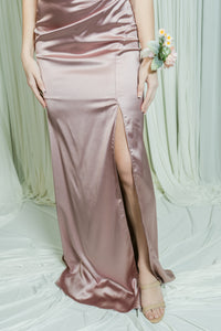 Dream Date Sweetheart Corset Thin Strap Formal Dress W/ Slit