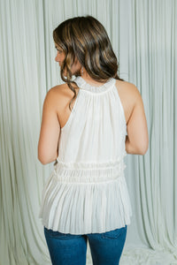 Charlotte's Sleeveless Woven Top W/ Ruffles