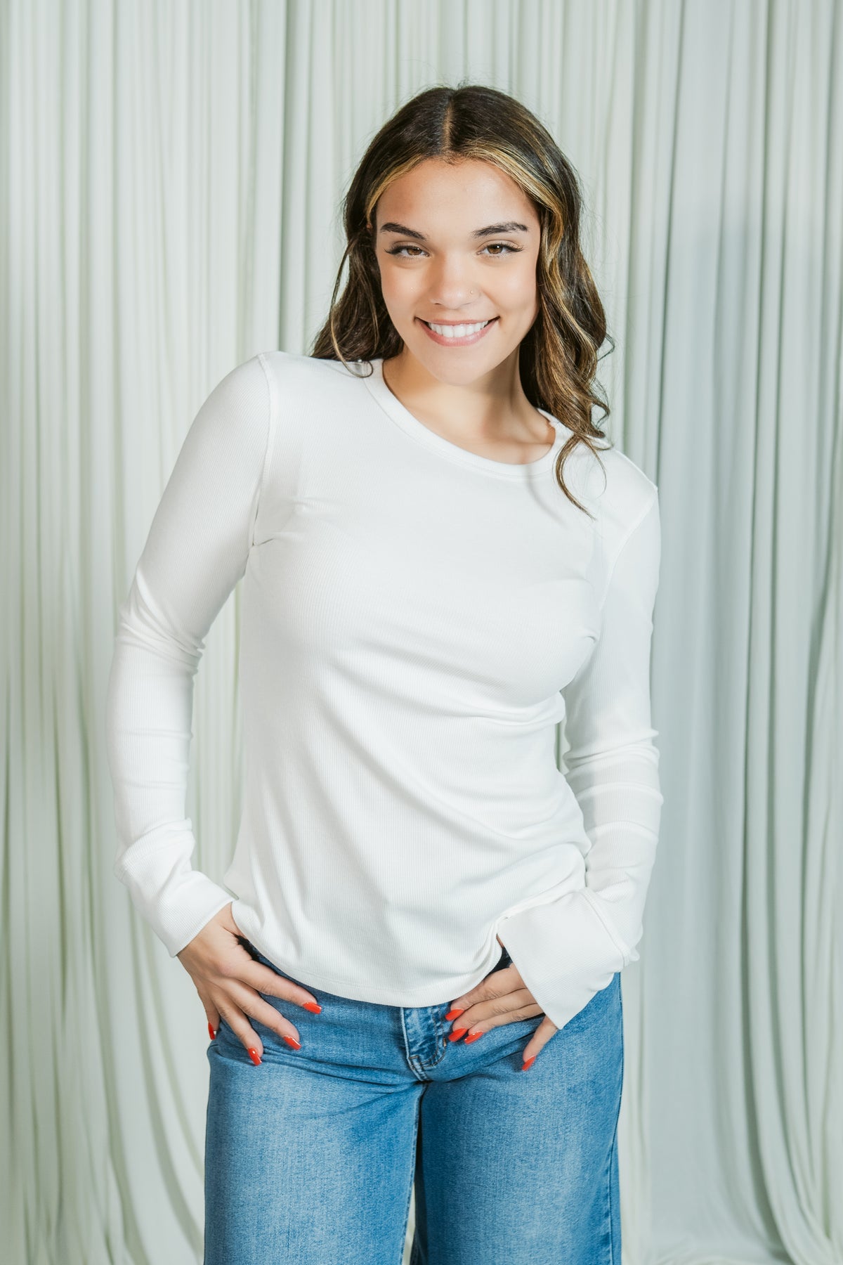 Core Crew Neck Ribbed Long Sleeve