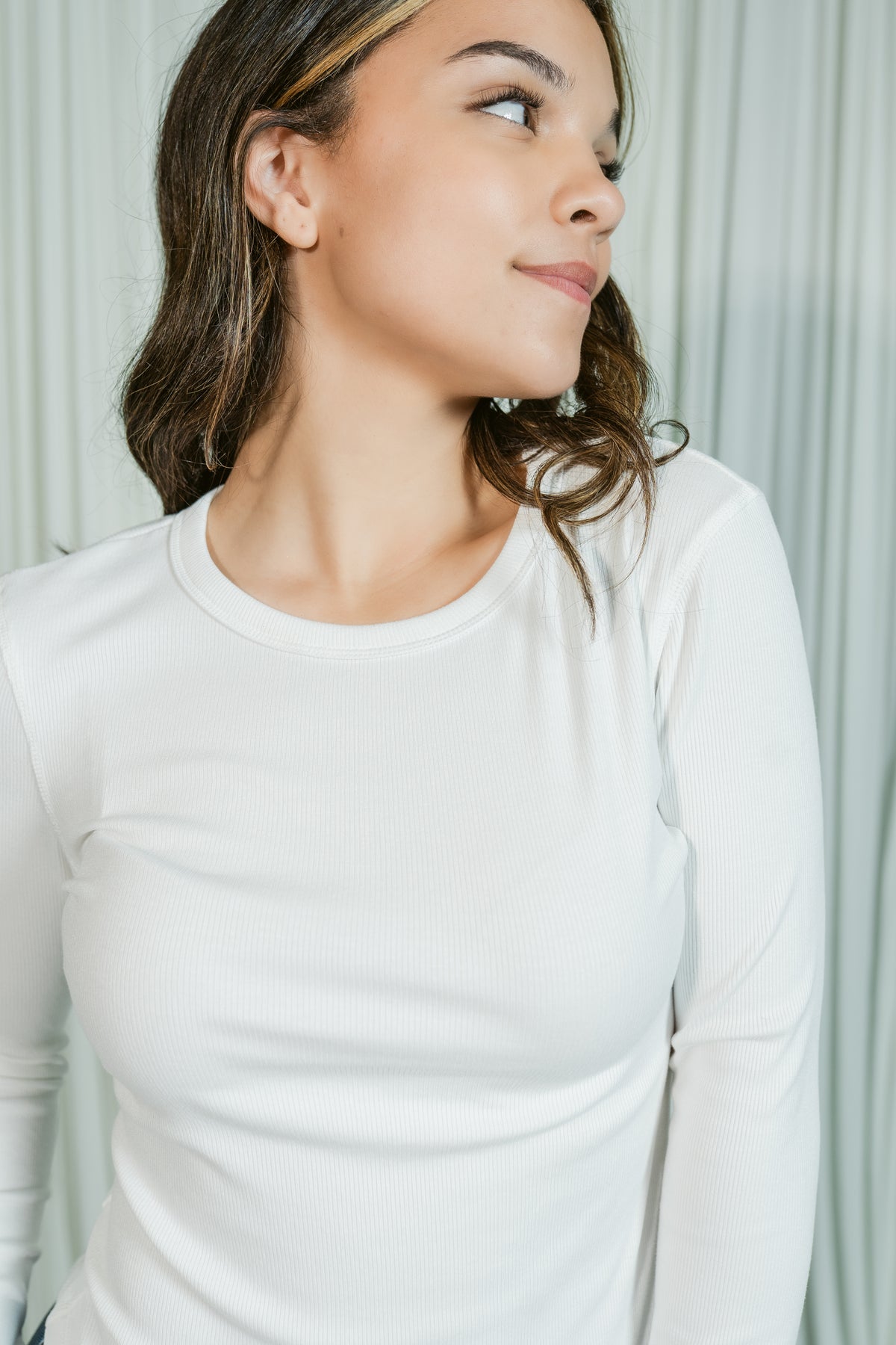 Core Crew Neck Ribbed Long Sleeve