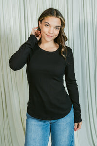 Core Crew Neck Ribbed Long Sleeve