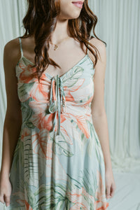 Cabana Cutie Chest Ruched Round Hem Midi Dress