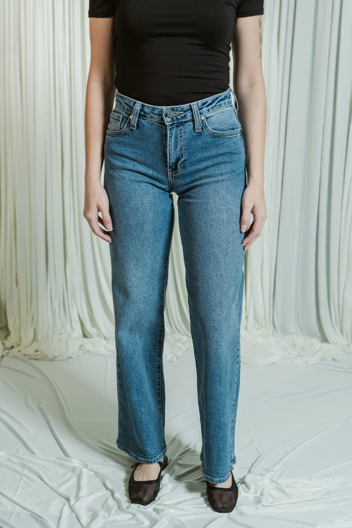 The Right Now Mid Rise Slim Wide Leg Jean