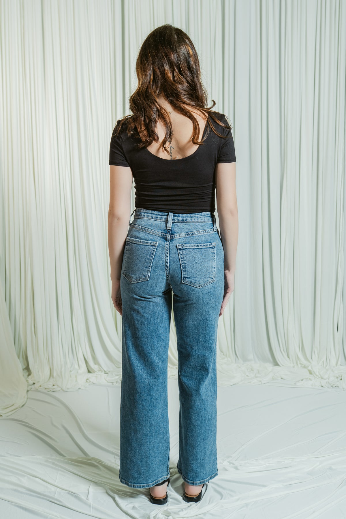 The Right Now Mid Rise Slim Wide Leg Jean