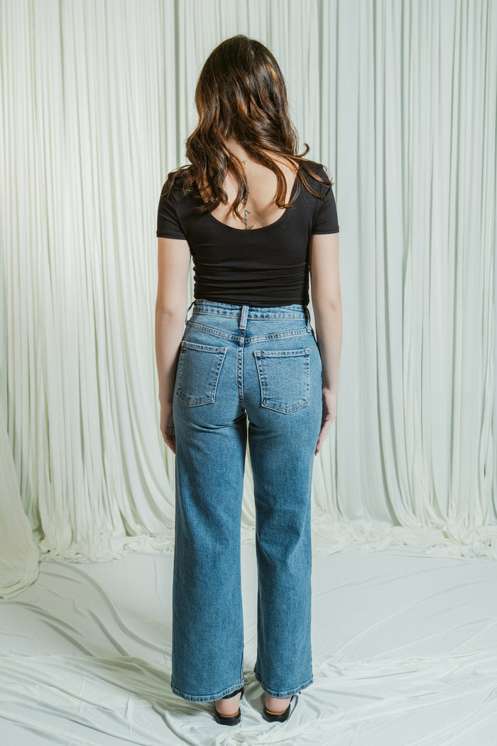 The Right Now Mid Rise Slim Wide Leg Jean