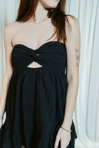 Twist of Summer Strapless Mini Dress W/ Built in Shorts