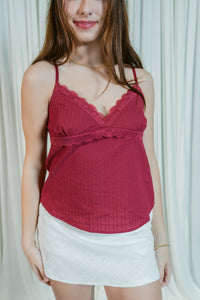 Myrtil V-Neck Embroidered Baby Cami Top