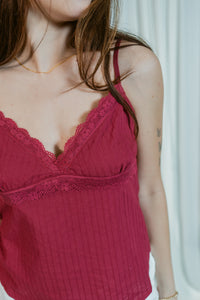 Myrtil V-Neck Embroidered Baby Cami Top