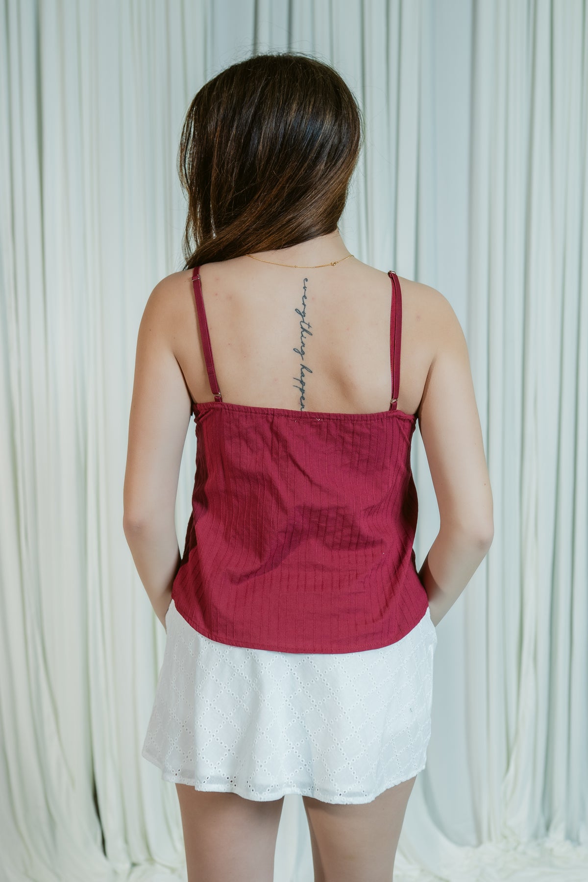 Myrtil V-Neck Embroidered Baby Cami Top