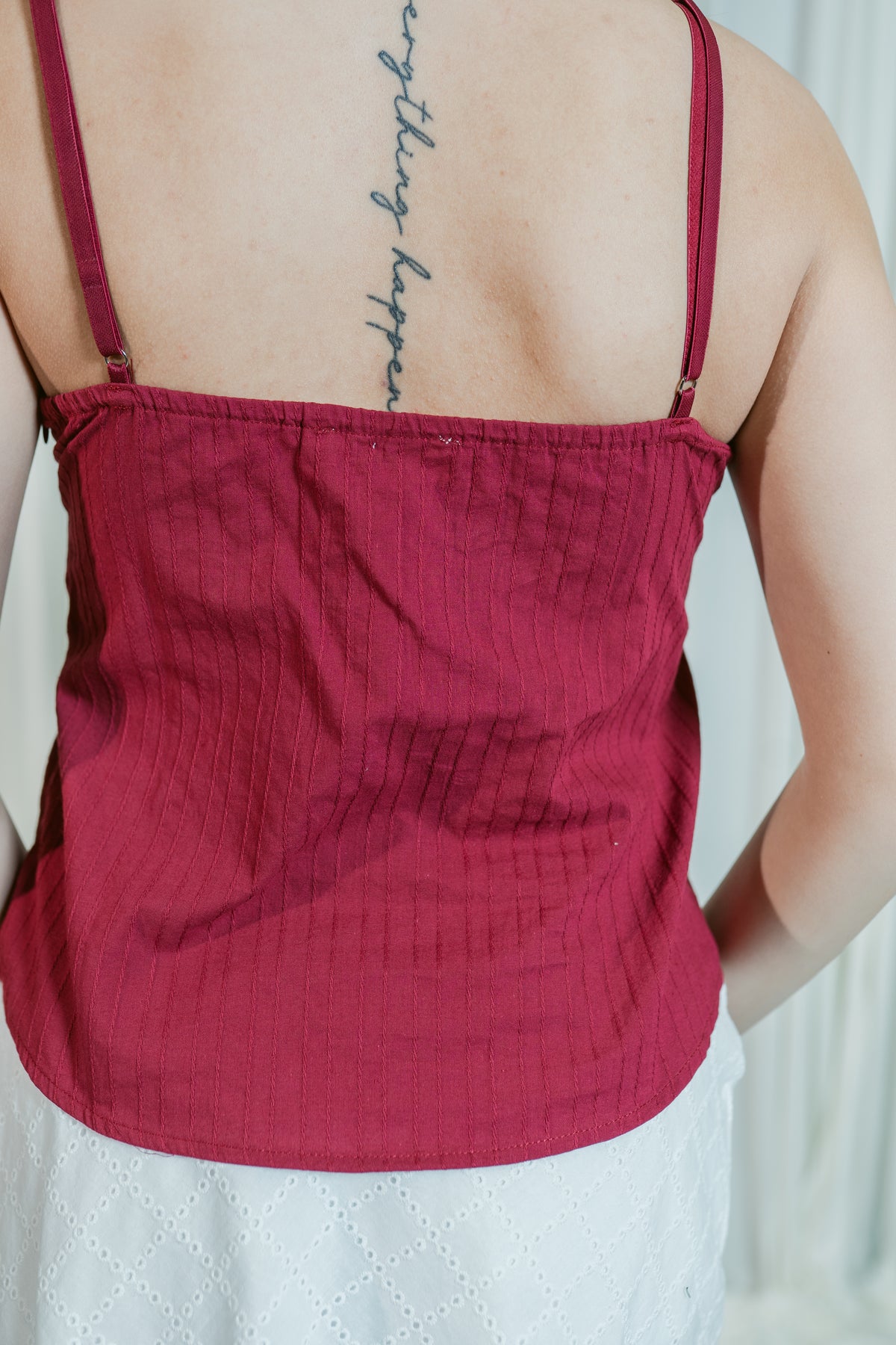 Myrtil V-Neck Embroidered Baby Cami Top