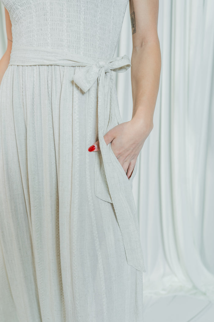 Luna Linen Smocked Top Maxi