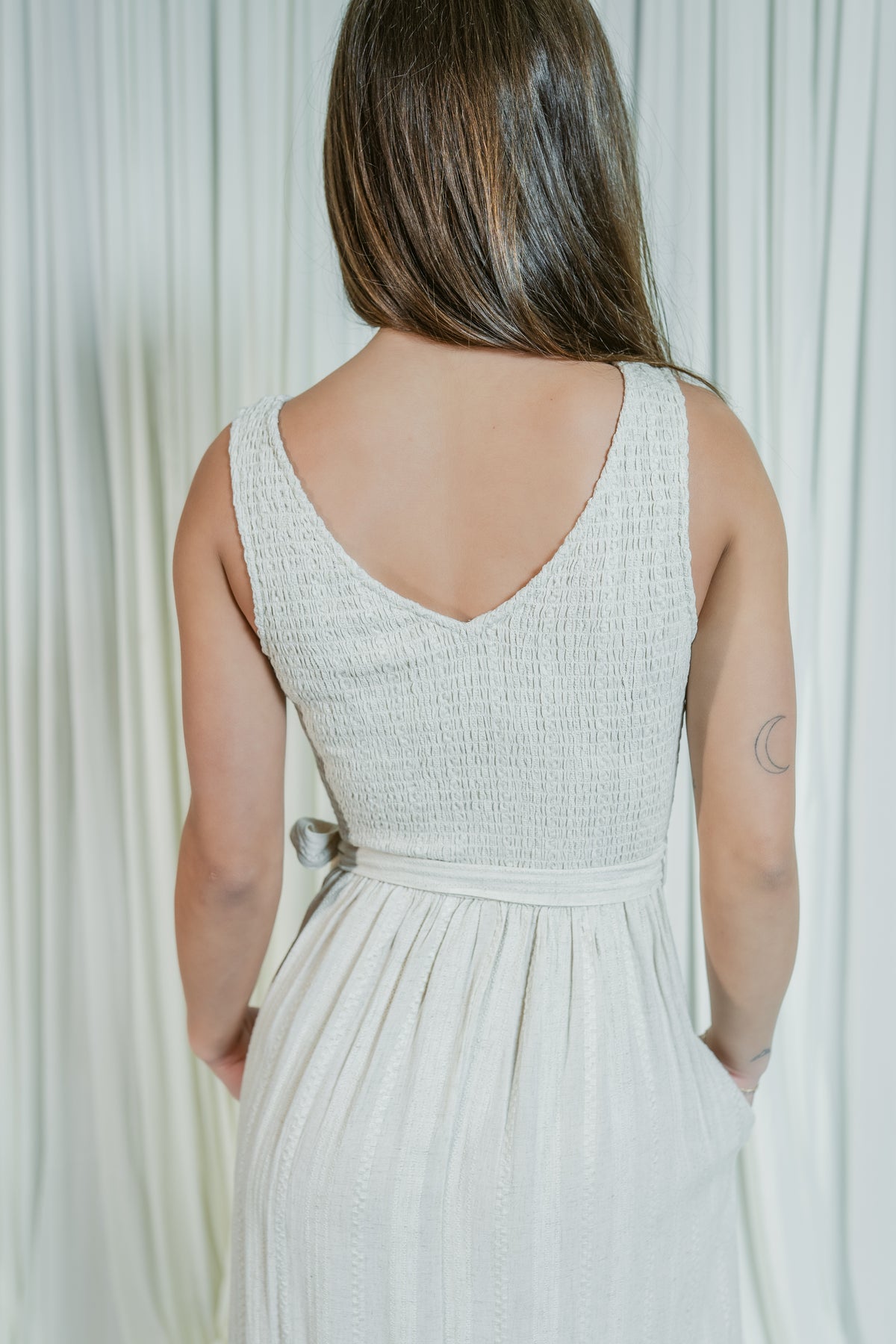 Luna Linen Smocked Top Maxi