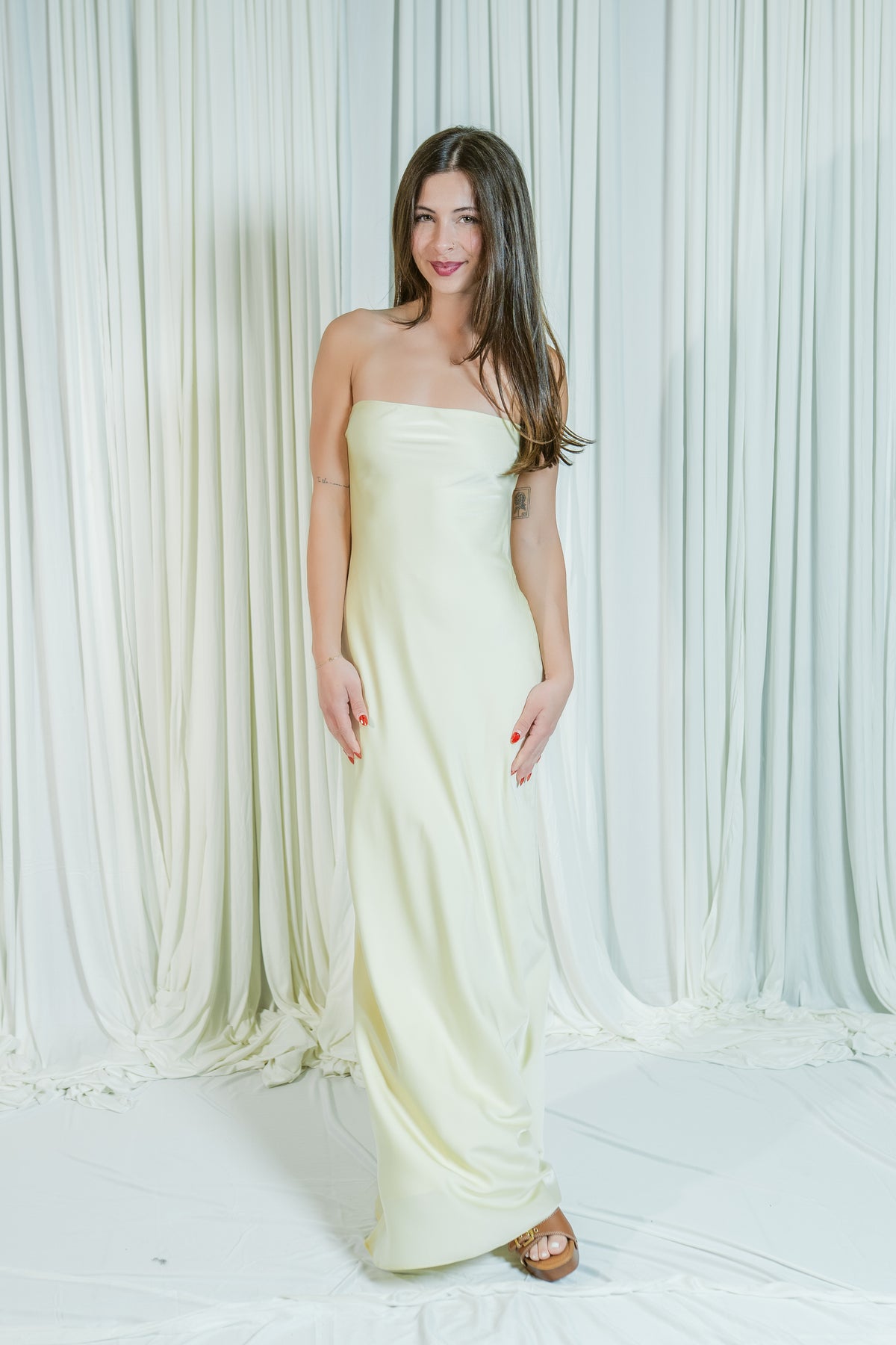Andi's Strapless Tie Back Maxi Dress