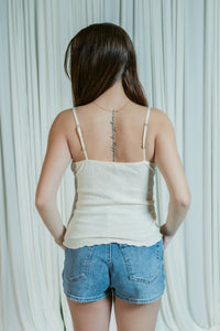 Mia Moment Ribbed Lace Trim Cami Tank