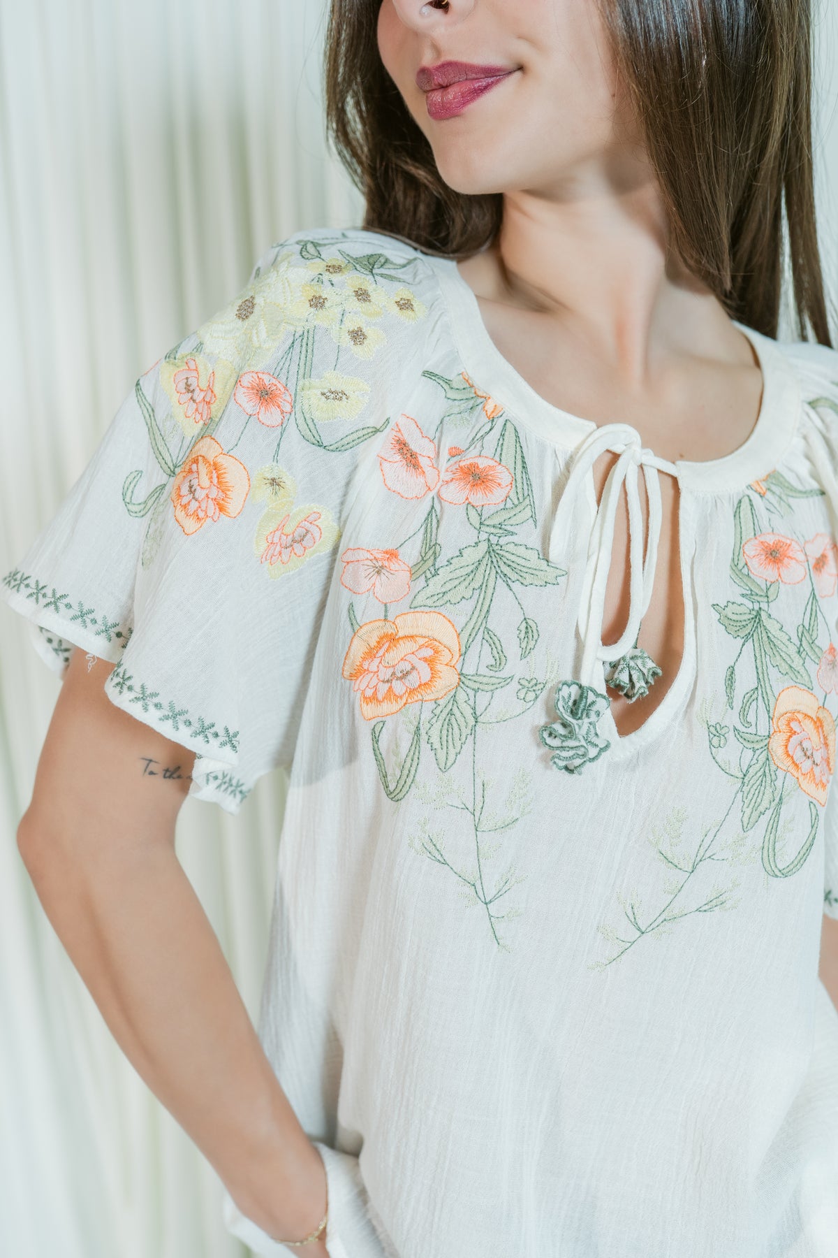 Wildflower Split Neck Blouse