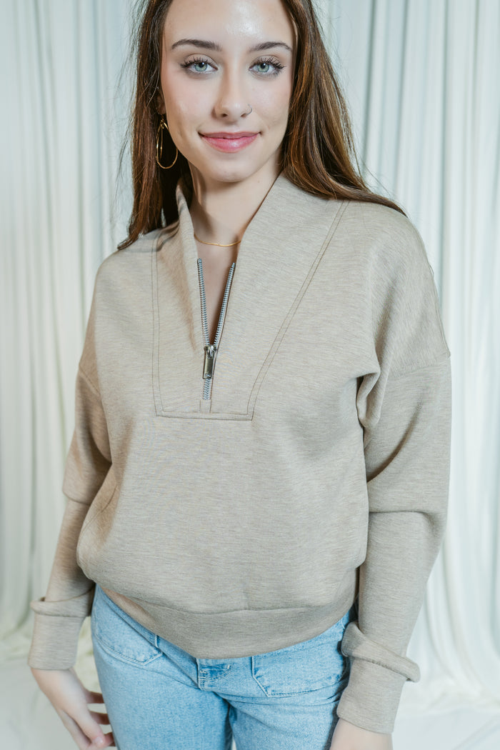 City Chic Shawl Collar Half Zip Sweater