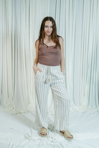 Malibu Morning Stripe Drawstring Wide Leg Pants